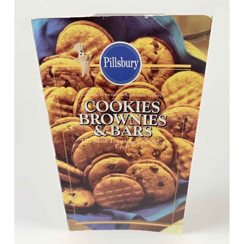 Cookbook Cookies Pillsbury Brownies Choc Chip Baking Bake Book VTG Retro Decor